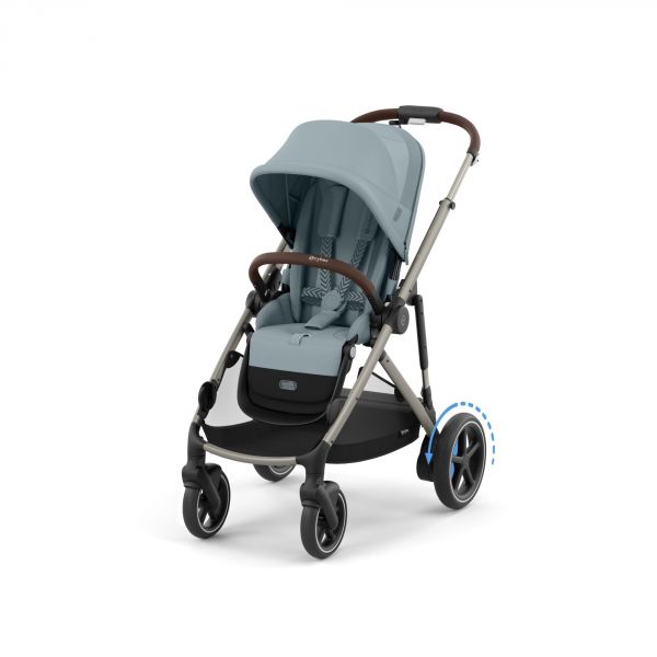 Poussette duo e-Gazelle S Stormy Blue + Siège auto Aton B2 i-Size