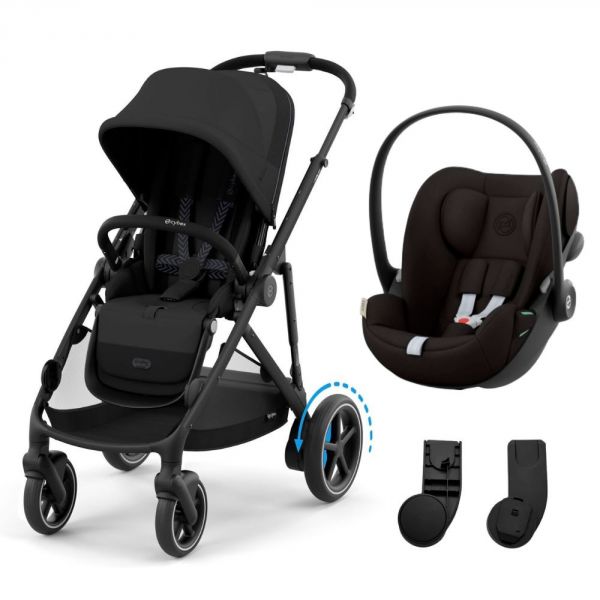 Poussette duo e-Gazelle S Moon Black + Siège auto Cloud G i-Size