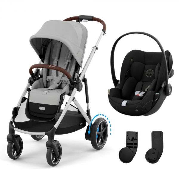 Poussette duo e-Gazelle S Stone Grey + Siège auto Cloud G i-Size