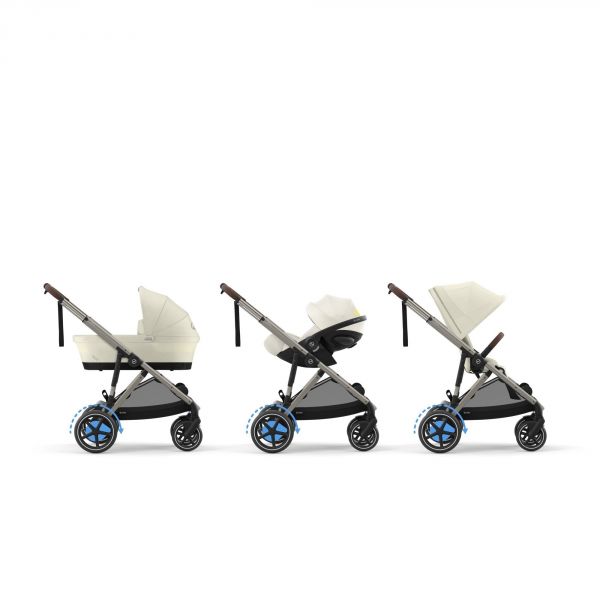 Poussette duo e-Gazelle S Seashell Beige + Siège auto Cloud T i-Size