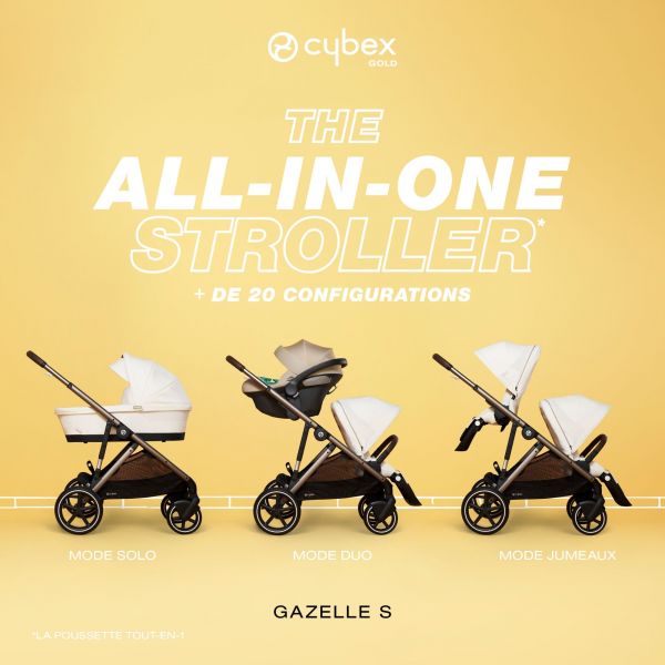 Poussette duo e-Gazelle S Seashell Beige + Siège auto Cloud T i-Size