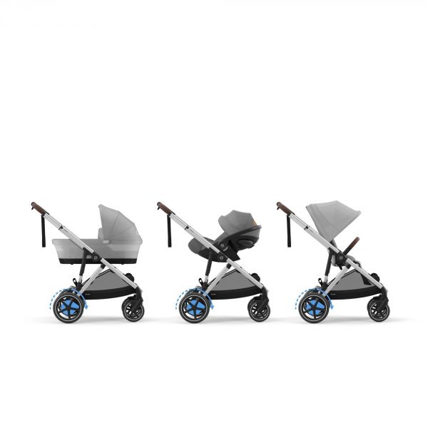 Poussette duo e-Gazelle S Stone Grey + Siège auto Cloud T i-Size