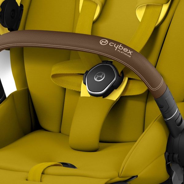 Poussette e-Priam 2 châssis Chrome Brown siège Mustard Yellow