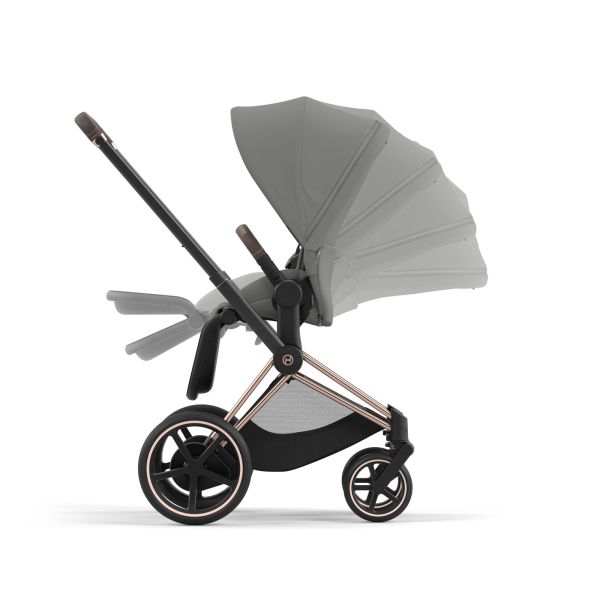 Poussette duo e-Priam 2 Mirage Grey châssis Chrome Black + Cloud G i-Size