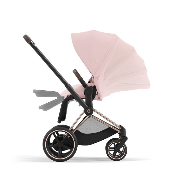 Poussette duo e-Priam 2 Peach Pink châssis Chrome Black + Cloud G i-Size