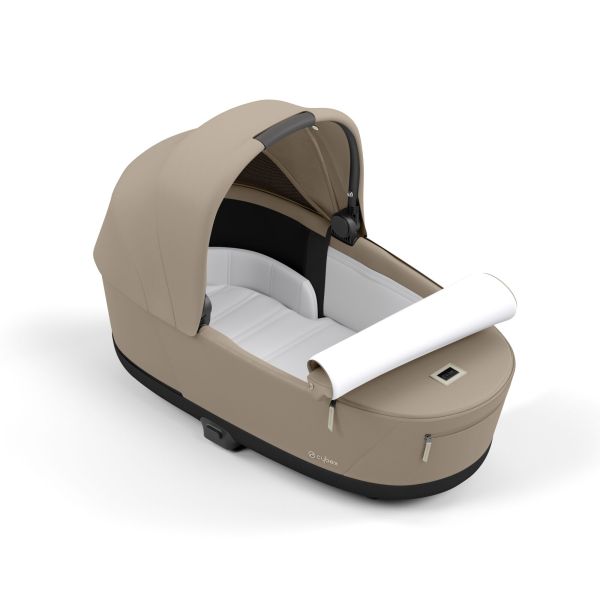 Poussette trio e-Priam 2 Cozy Beige châssis Chrome Brown + Cloud G i-Size + Nacelle