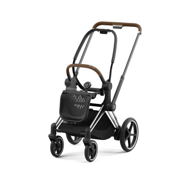 Poussette duo e-Priam 2 Off White châssis Chrome Brown + Cloud G i-Size
