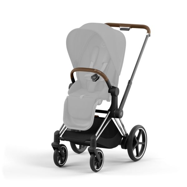Poussette duo e-Priam 2 Off White châssis Chrome Brown + Cloud G i-Size