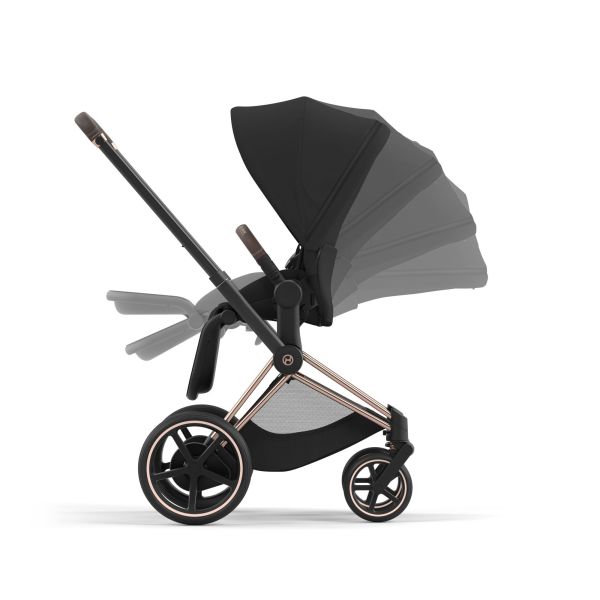 Poussette duo e-Priam 2 Sepia Black châssis Chrome Brown + Cloud G i-Size