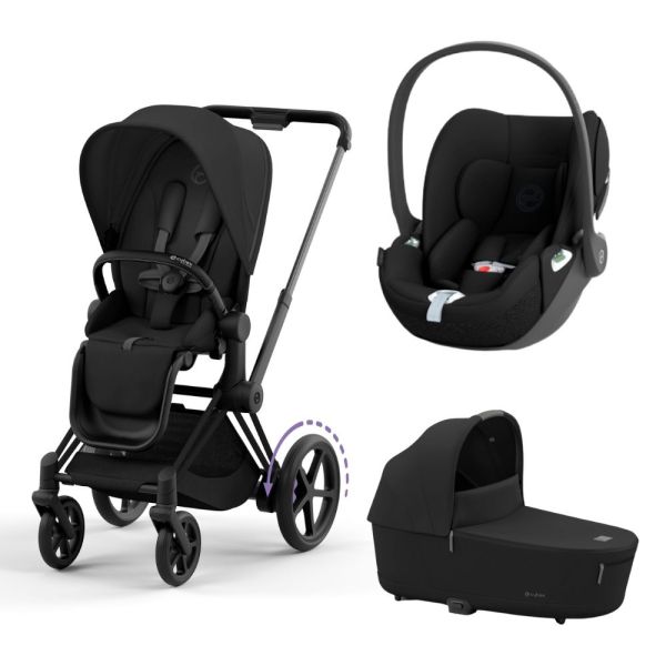Poussette trio e-Priam 2 Sepia Black châssis Matt Black + Cloud T i-Size + Nacelle