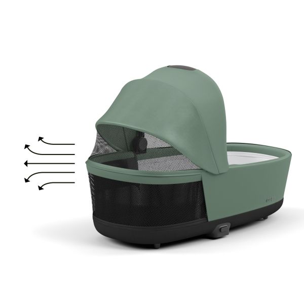 Poussette trio e-Priam 2 Leaf Green châssis Rose Gold + Cloud G i-Size + Nacelle