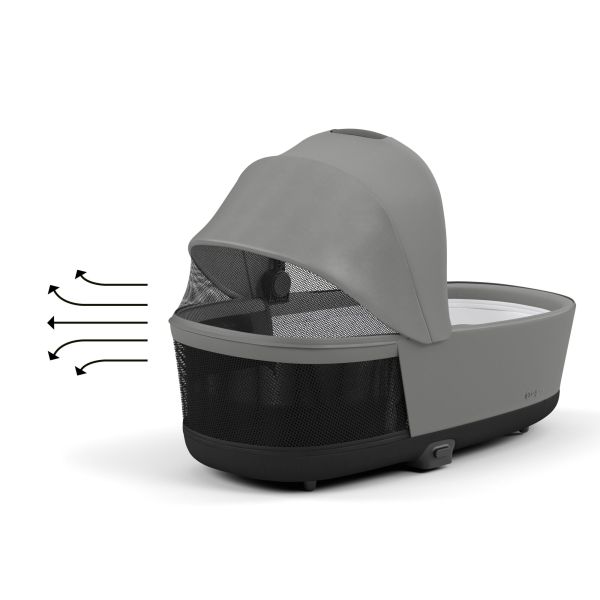 Poussette trio e-Priam 2 Mirage Grey châssis Rose Gold + Cloud G i-Size + Nacelle