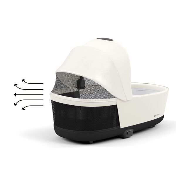 Poussette trio e-Priam 2 Off White châssis Rose Gold + Cloud G i-Size + Nacelle