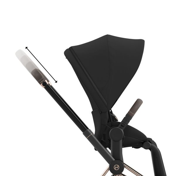 Poussette trio e-Priam 2 Peach Pink châssis Rose Gold + Cloud G i-Size + Nacelle
