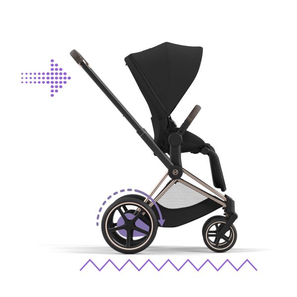 Poussette duo e-Priam 2 Sepia Black châssis Rose Gold + Cloud G i-Size