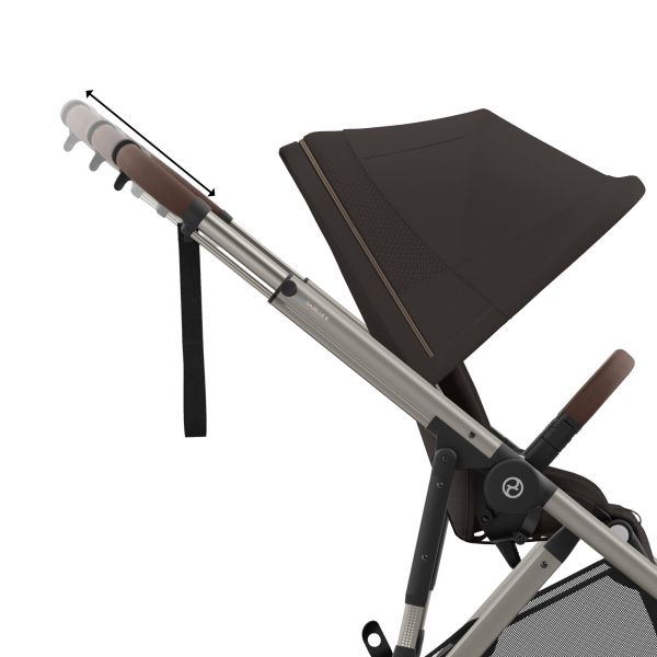 Poussette e-Gazelle S Chocolate Brown châssis taupe