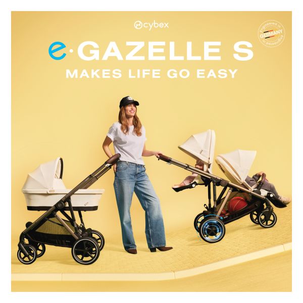 Poussette e-Gazelle S Moss Green châssis taupe