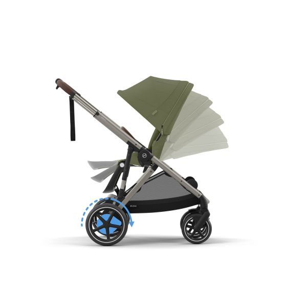 Poussette e-Gazelle S Moss Green châssis taupe