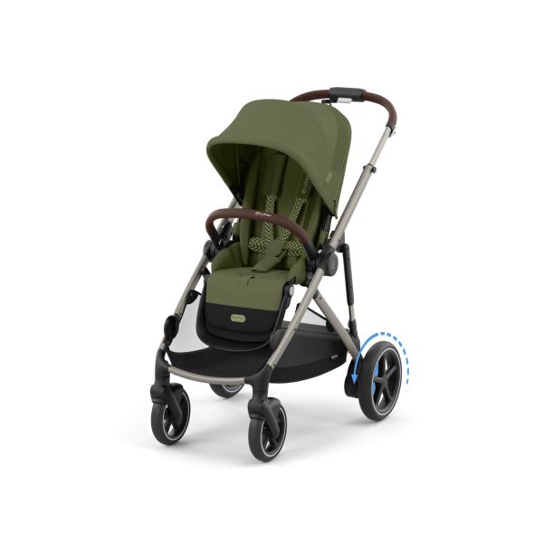 Poussette e-Gazelle S Moss Green châssis taupe
