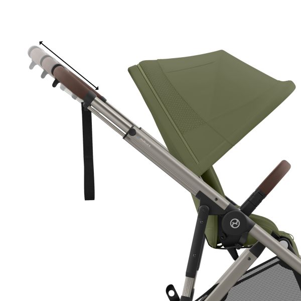 Poussette e-Gazelle S Moss Green châssis taupe