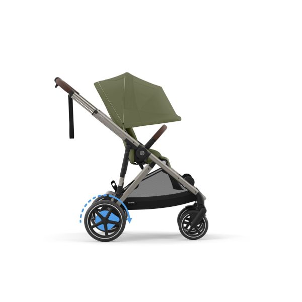 Poussette e-Gazelle S Moss Green châssis taupe