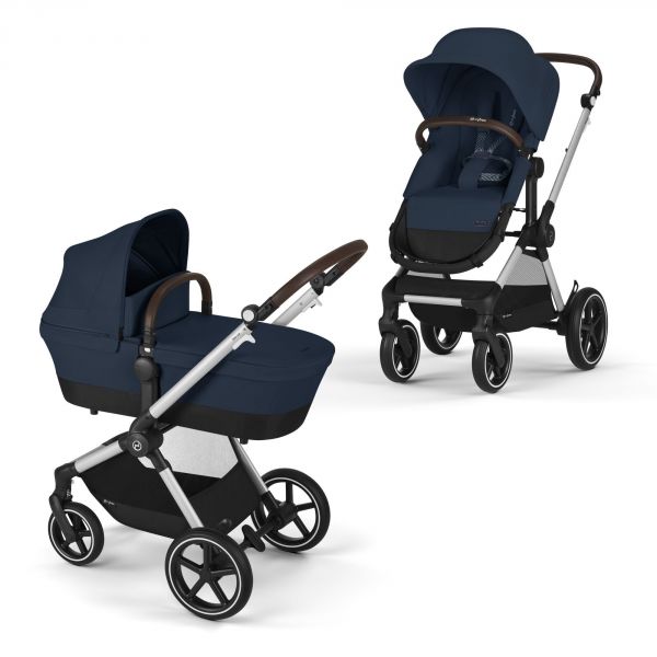 Poussette Eos Lux 2-en-1 Ocean Blue châssis Silver