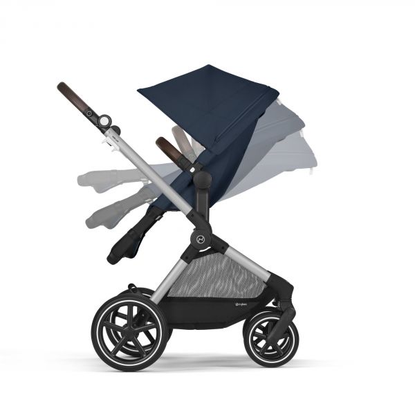 Poussette Eos Lux 2-en-1 Ocean Blue châssis Silver