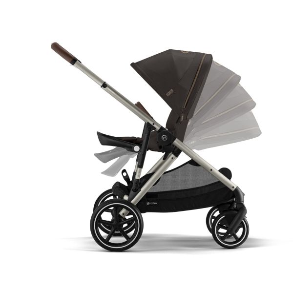 Poussette Gazelle S Chocolate Brown châssis taupe