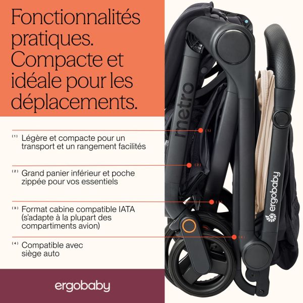 Poussette compacte Metro 3 Onyx Black