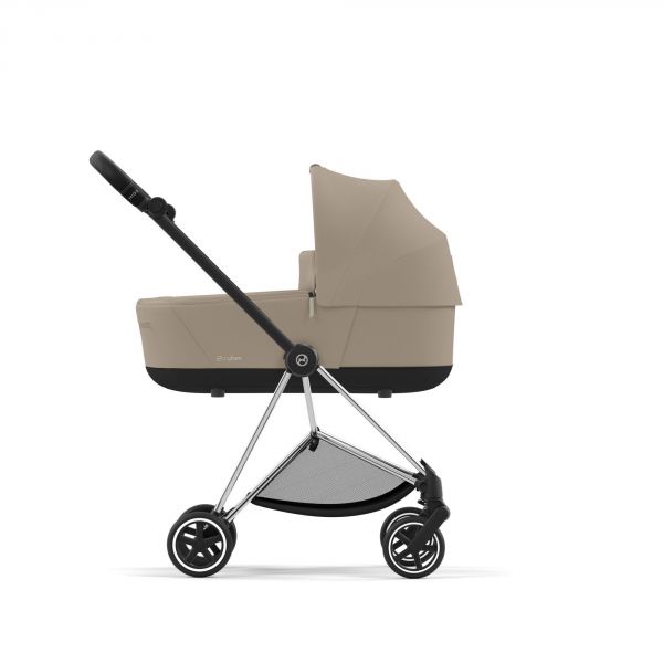 Poussette duo Mios 3 Cozy Beige châssis Chrome Black + Nacelle Luxe