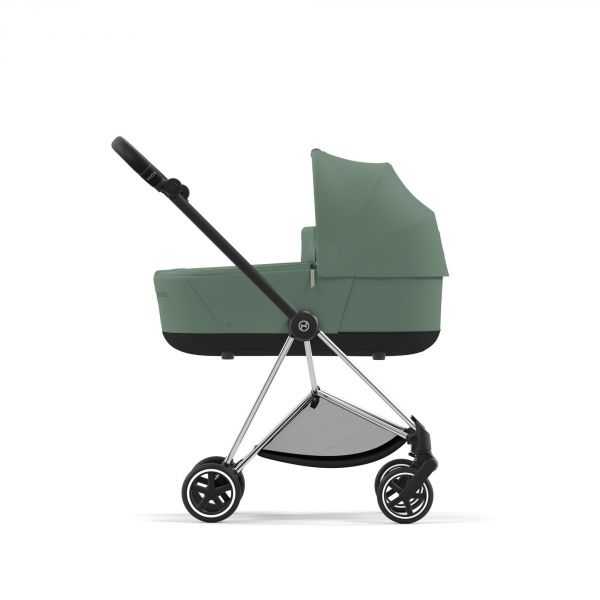 Poussette duo Mios 3 Leaf Green châssis Chrome Black + Nacelle Luxe