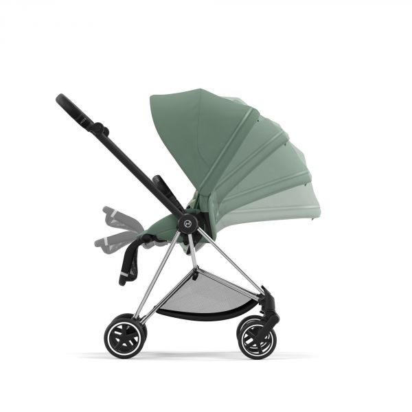 Poussette duo Mios 3 Leaf Green châssis Chrome Black + Nacelle Luxe