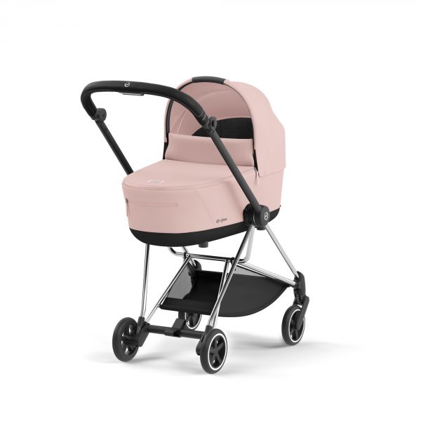 Poussette duo Mios 3 Peach Pink châssis Chrome Black + Nacelle Luxe