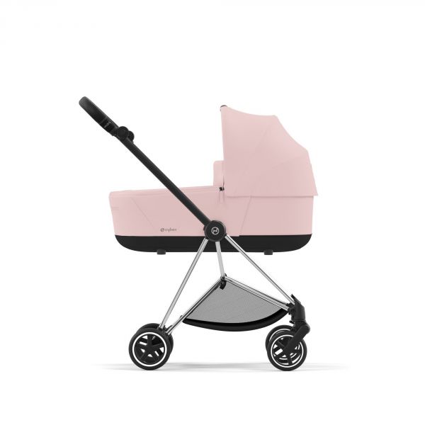 Poussette duo Mios 3 Peach Pink châssis Chrome Black + Nacelle Luxe