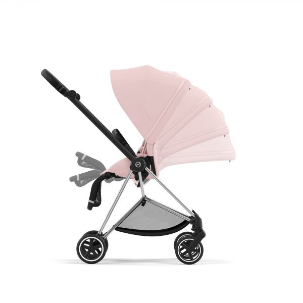 Poussette duo Mios 3 Peach Pink châssis Chrome Black + Nacelle Luxe