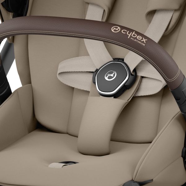 Poussette trio Mios 3 Cozy Beige châssis Chrome Brown + Cloud T i-Size + Nacelle Luxe