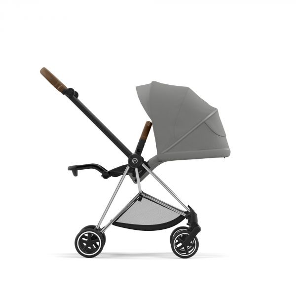 Poussette Mios 3 Mirage Grey châssis Chrome Brown