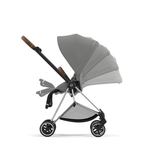 Poussette Mios 3 Mirage Grey châssis Chrome Brown