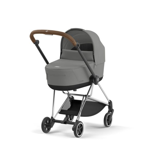 Poussette trio Mios 3 Mirage Grey châssis Chrome Brown + Cloud T i-Size + Nacelle Luxe