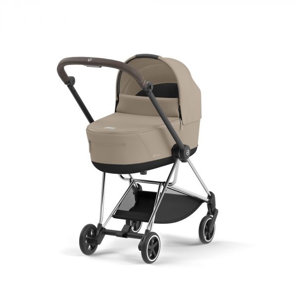 Poussette duo Mios 3 Cozy Beige châssis Chrome Brown + Nacelle Luxe
