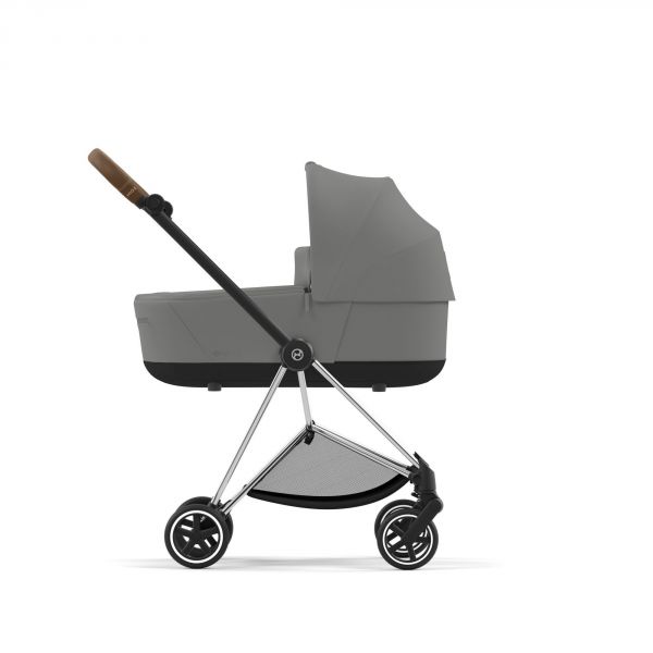 Poussette duo Mios 3 Mirage Grey châssis Chrome Brown + Nacelle Luxe