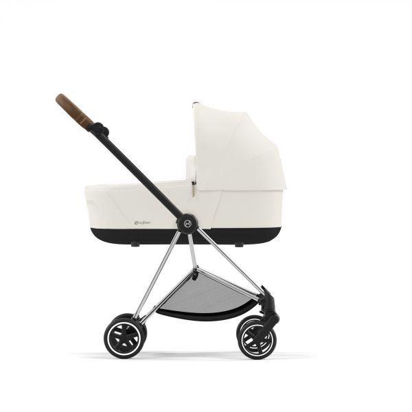 Poussette duo Mios 3 Off White châssis Chrome Brown + Nacelle Luxe