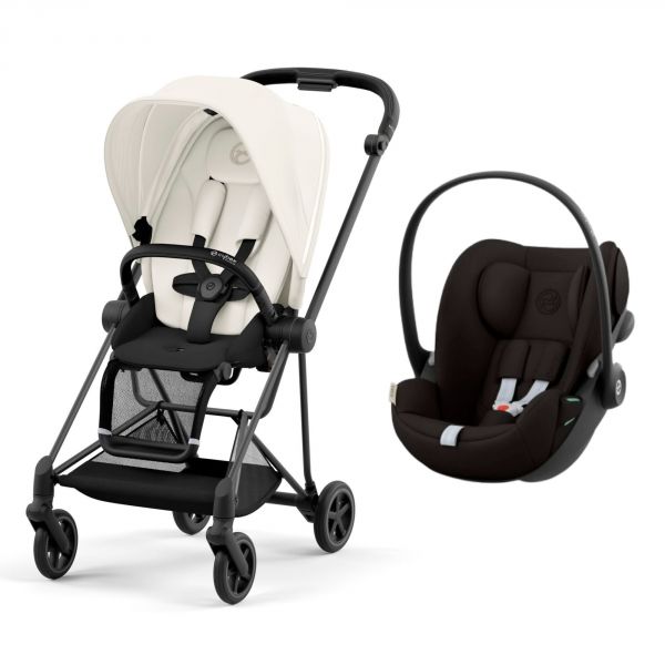 Poussette duo Mios 3 Off White châssis Matt Black + Cloud G i-Size