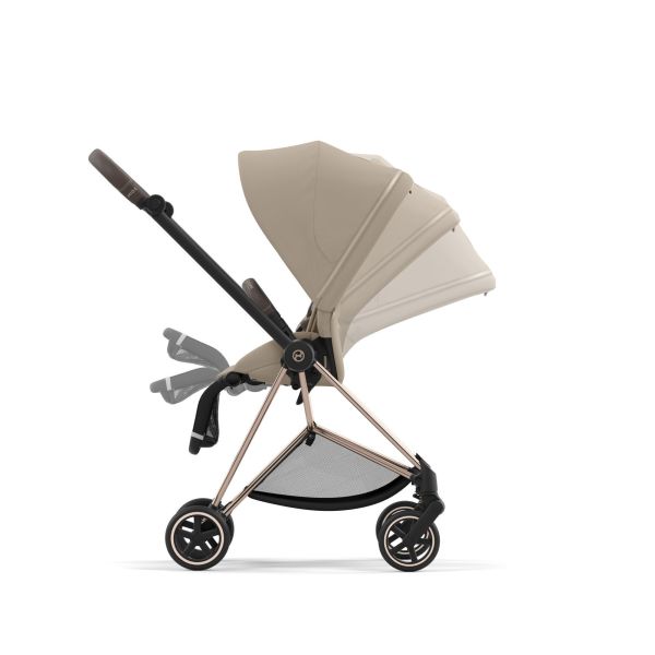 Poussette trio Mios 3 Cozy Beige châssis Rose Gold + Cloud T i-Size + Nacelle Luxe