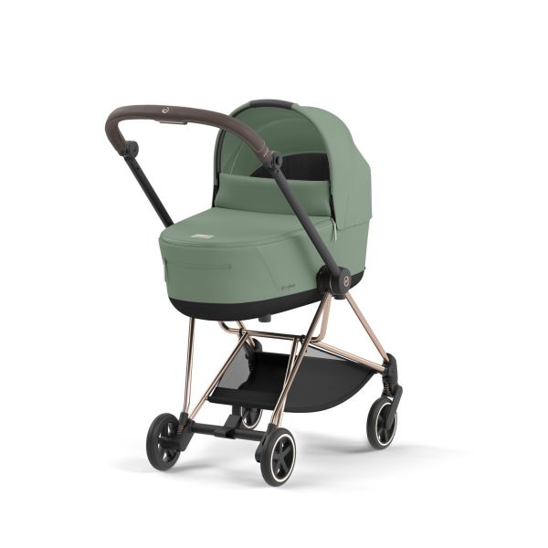 Poussette trio Mios 3 Leaf Green châssis Rose Gold + Cloud T i-Size + Nacelle Luxe