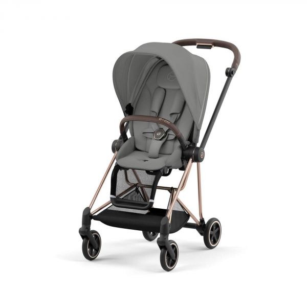 Poussette Mios 3 Mirage Grey châssis Rose Gold