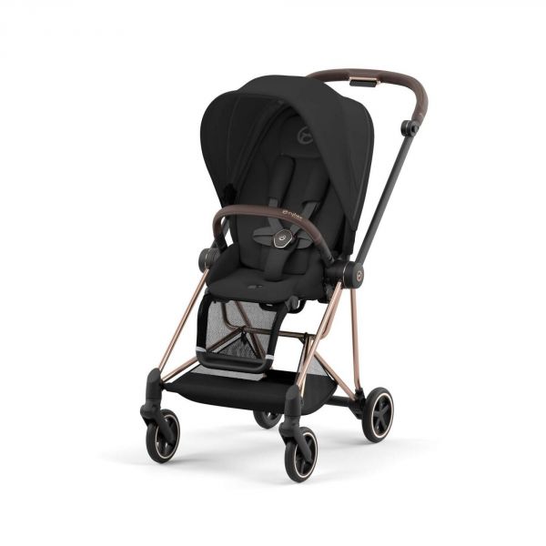 Poussette Mios 3 Sepia Black châssis Rose Gold