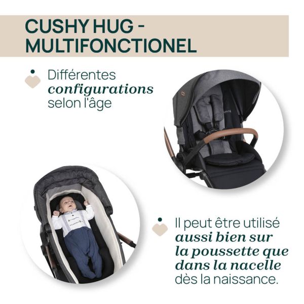 Poussette Mysa avec adaptateurs Black Satin