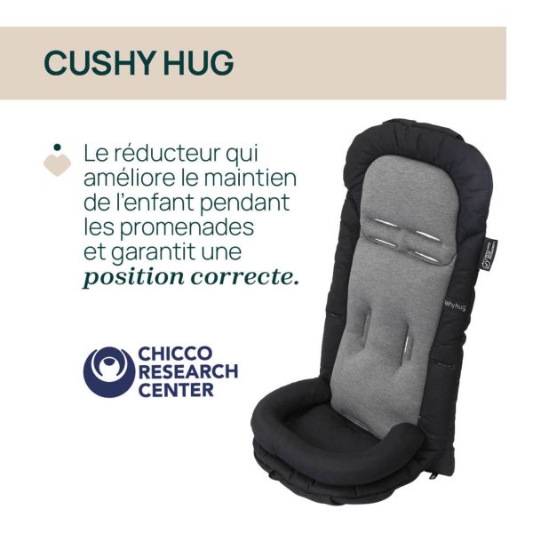 Poussette Mysa avec adaptateurs Black Satin
