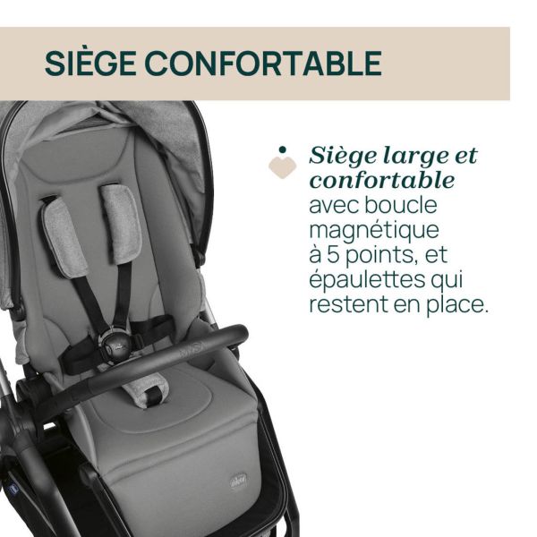 Poussette Mysa avec adaptateurs Lunar Rock